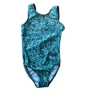 Destira XS Child XS Girls Gymnastics Leotard Green Dot Ombre Foil Tank